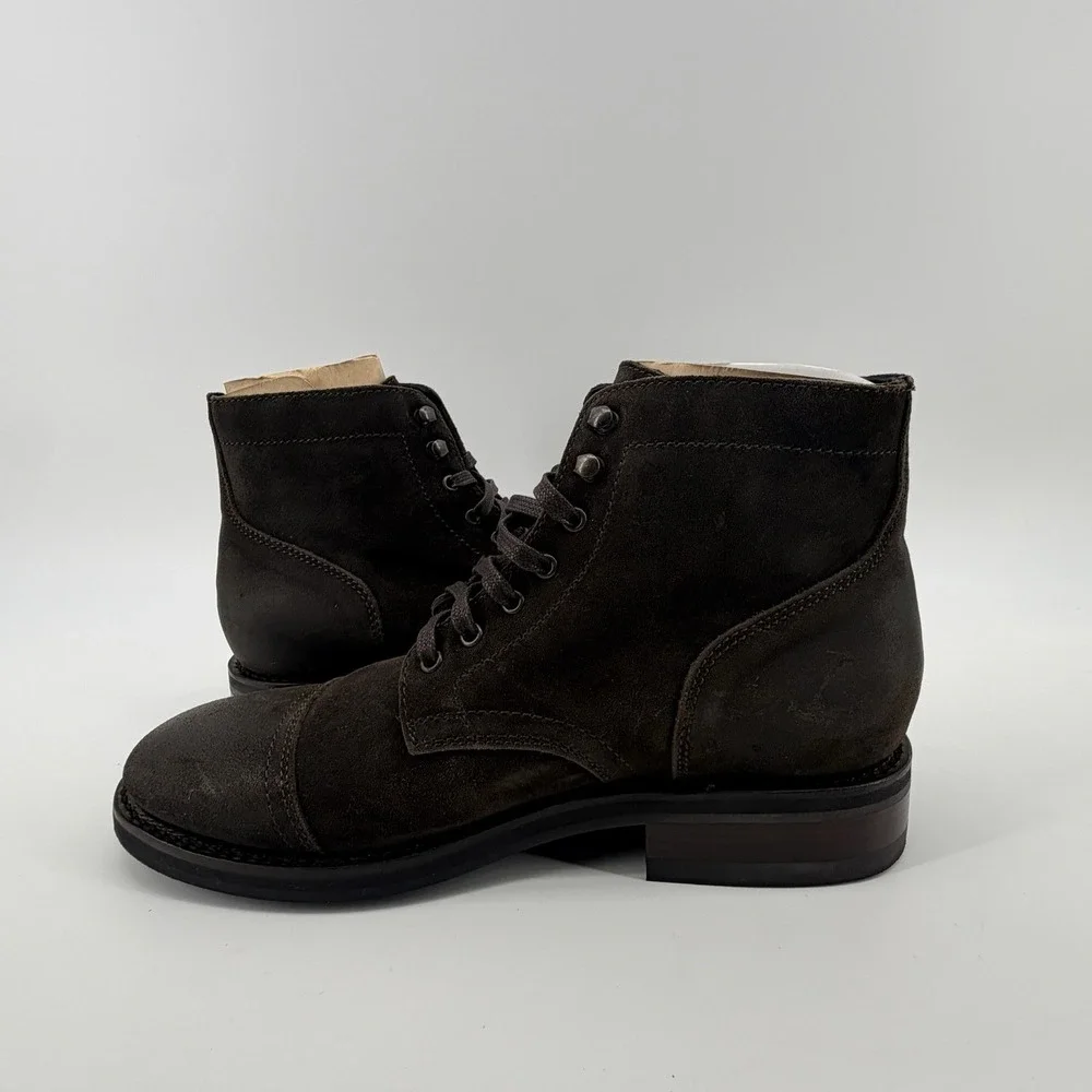 Thursday Captain Boots-Dark Olive Suede Men's size 8